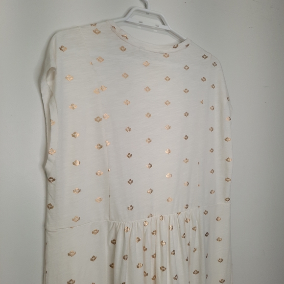 Boden Jersey TShirt Dress Glorious British Style White Gold Foil Womens Size 10R - Picture 4 of 15
